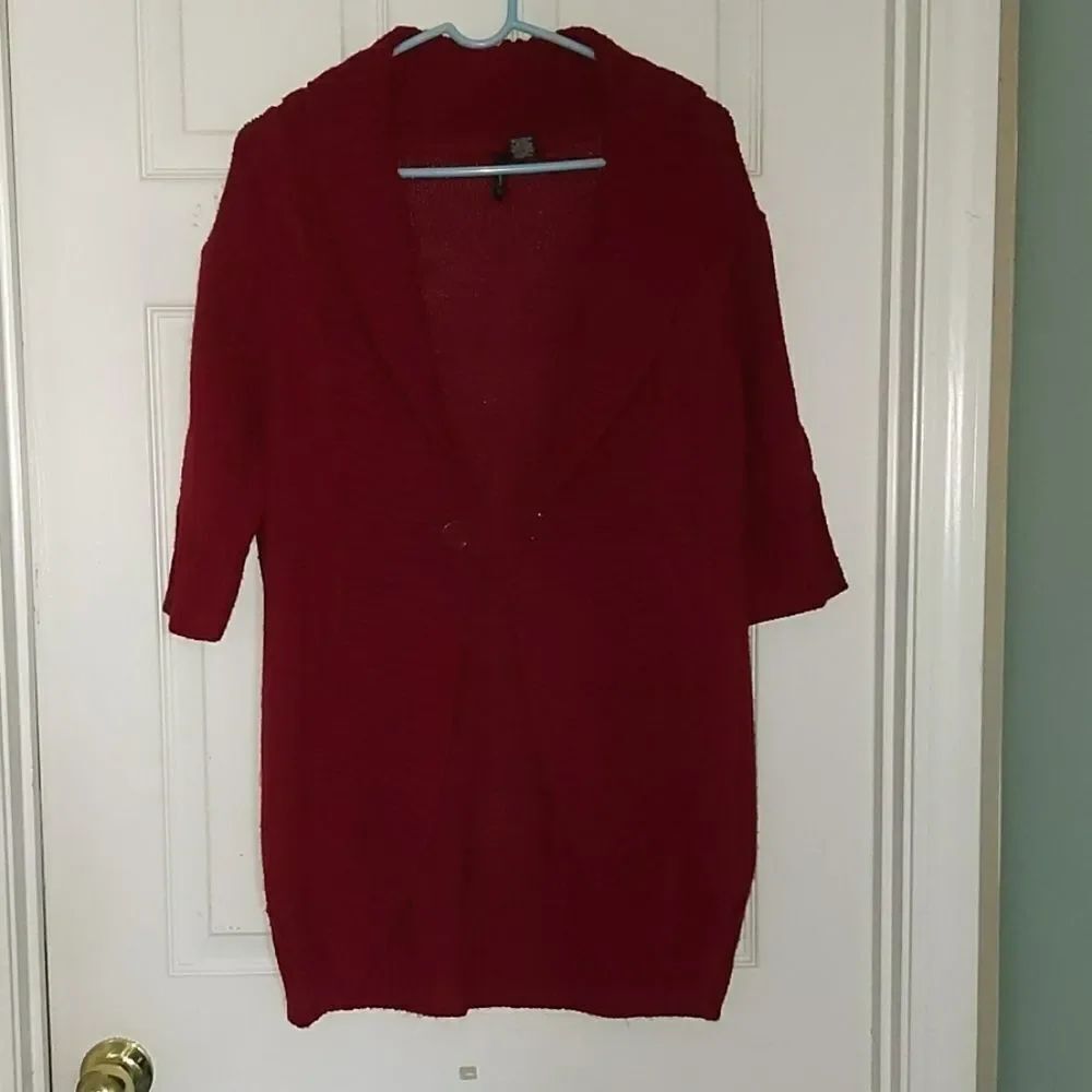 New Directions cranberry color cardigan Sz.XL